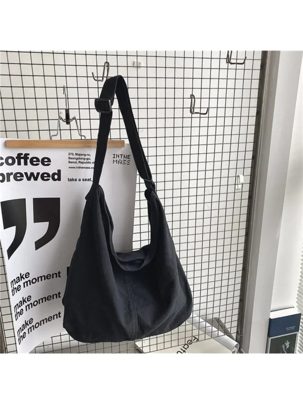 Women's Black2 Travel Canvas Zipper Crossbody Shoulder Laptop Bag